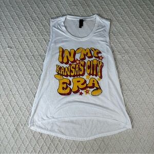 Anvil Freedom Women's Small Kansas City Chiefs Taylor Swift Style Tank White